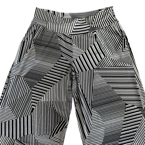 Clara Sun Woo‎ Palazzo Pants Wide Leg Stretch Geometric Women’s Size Large Tall - Picture 2 of 4